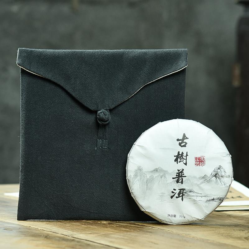 茶饼袋普洱茶布袋棉麻单饼茶饼收纳袋日式旅行便携357克200克装