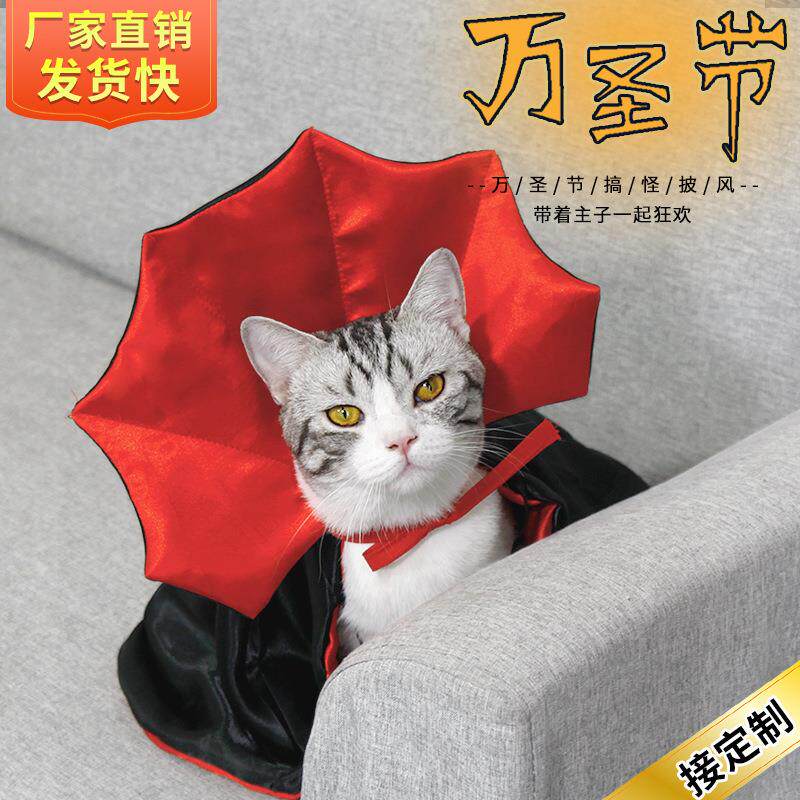 跨境宠物万圣节披风帽子节日套装猫狗狗变身装圣诞装扮衣服服饰