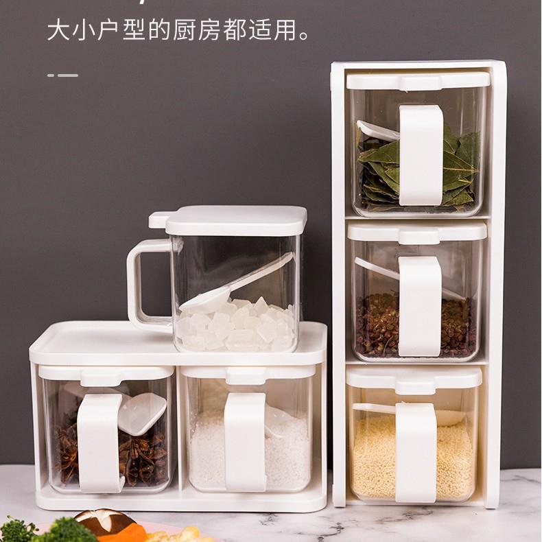 日本NSH.6261.高品质厨房盐罐 彩盒装调味瓶3件套 横放竖放都可以