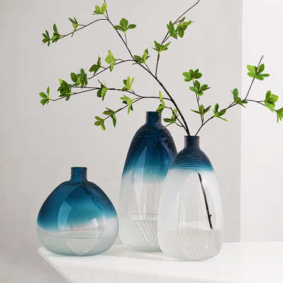 透明小口马水水培摆件北欧插花玻璃醉养大客厅大肚木吊钟花瓶花瓶