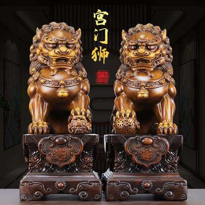 宫门狮子摆件一对狮子门口办公室招财客厅店铺北京狮故宫狮大号