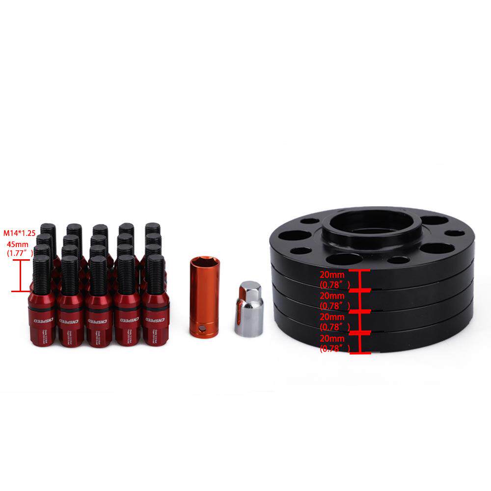 汽车改装轮毂法兰盘 车轮加高加宽4*20mm厚度垫片/M14*1.25螺栓