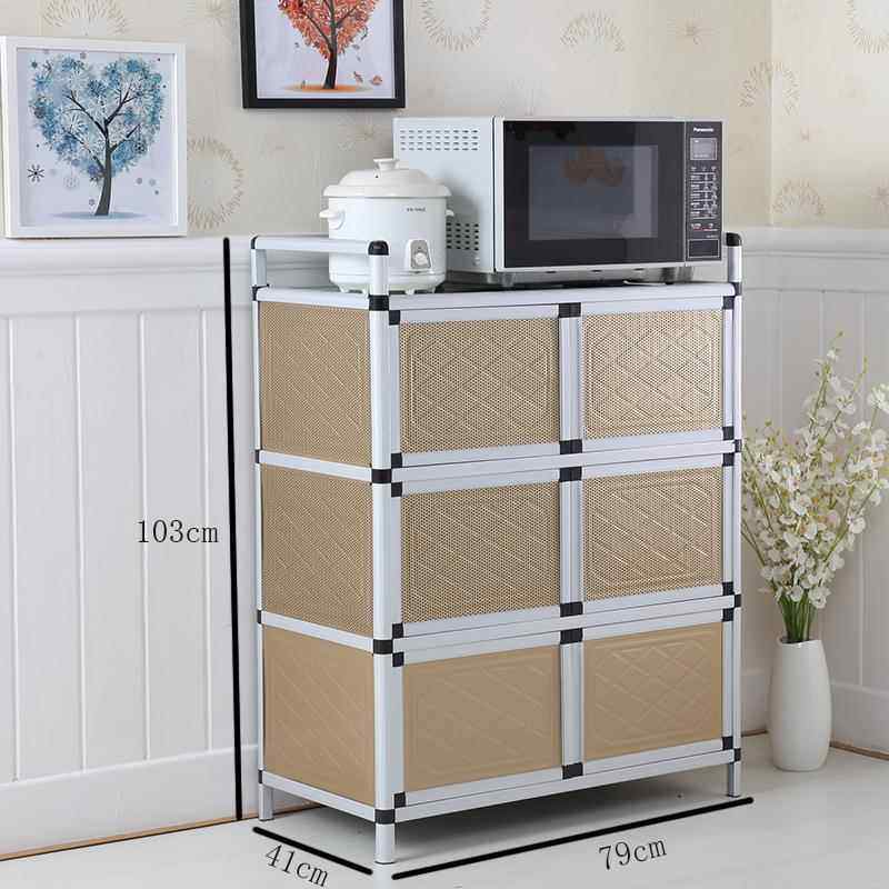 碗柜家用置碗柜物柜房柜子简易橱柜不厨锈钢风收纳物柜透气通储柜