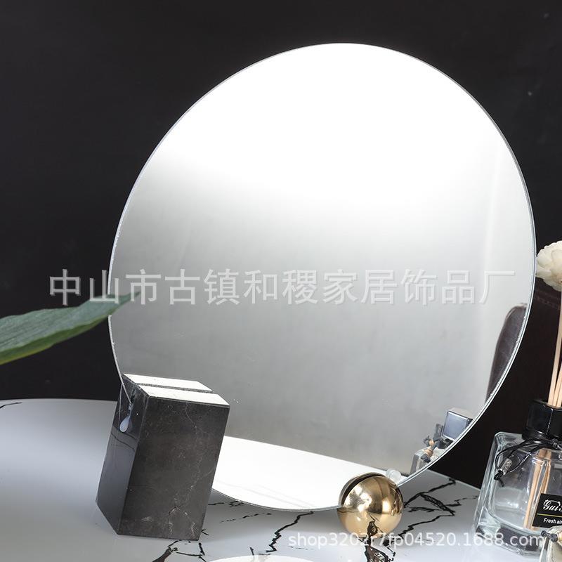 工厂直销居家软装饰品轻奢样板房桌面创意工B100艺品大理石子摆镜