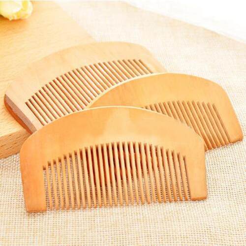 Peach Wood Comb for Home Use, Hair Styling and Detangling, P