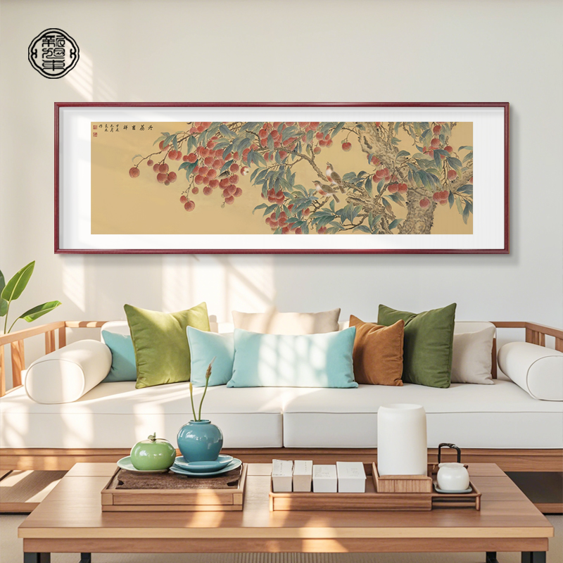 仿古花鸟画新中式客厅沙发背景墙装饰画茶室书房挂画宋代美学壁画
