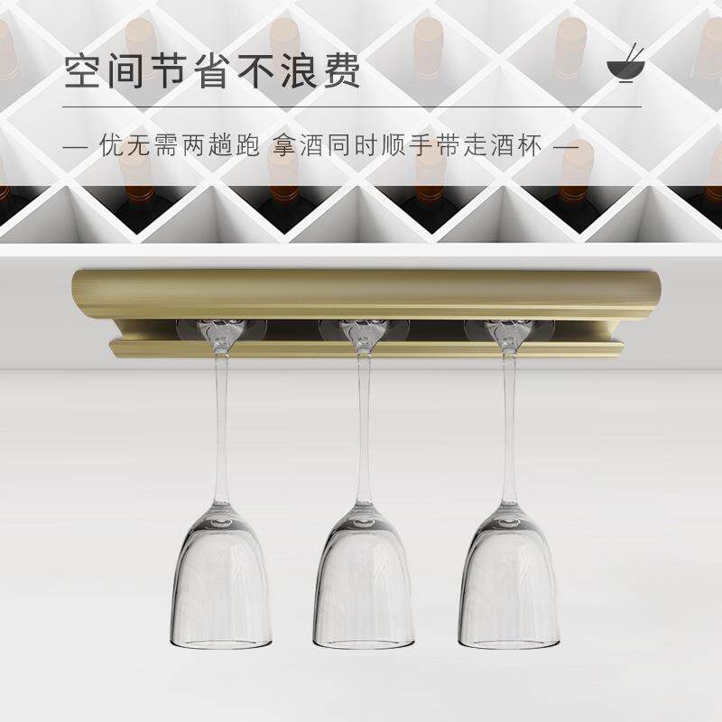 直销新款欧式家用橱柜酒柜轻奢简约不锈钢高脚倒挂悬挂式红酒杯吊