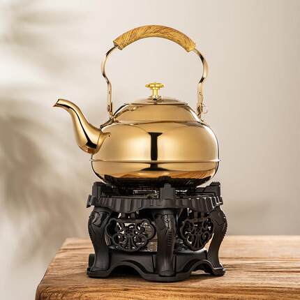 港式茶楼古典酒精炉底座功夫泡茶壶保温煮茶器饭厅不锈钢煮烧水壶
