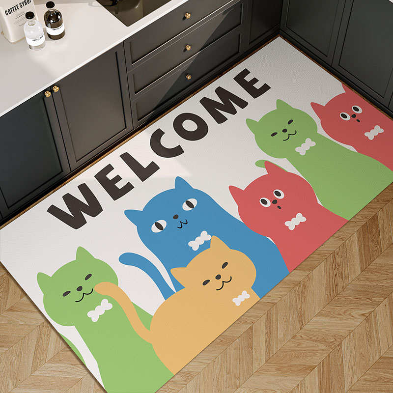 铺防滑免洗厨2024可擦软新款硅藻吸水地垫泥油家用垫子整房地垫防