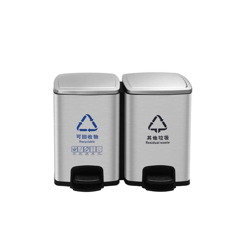 厂家直供小型分类不锈钢垃圾桶分离家用垃圾桶带盖带垃圾桶