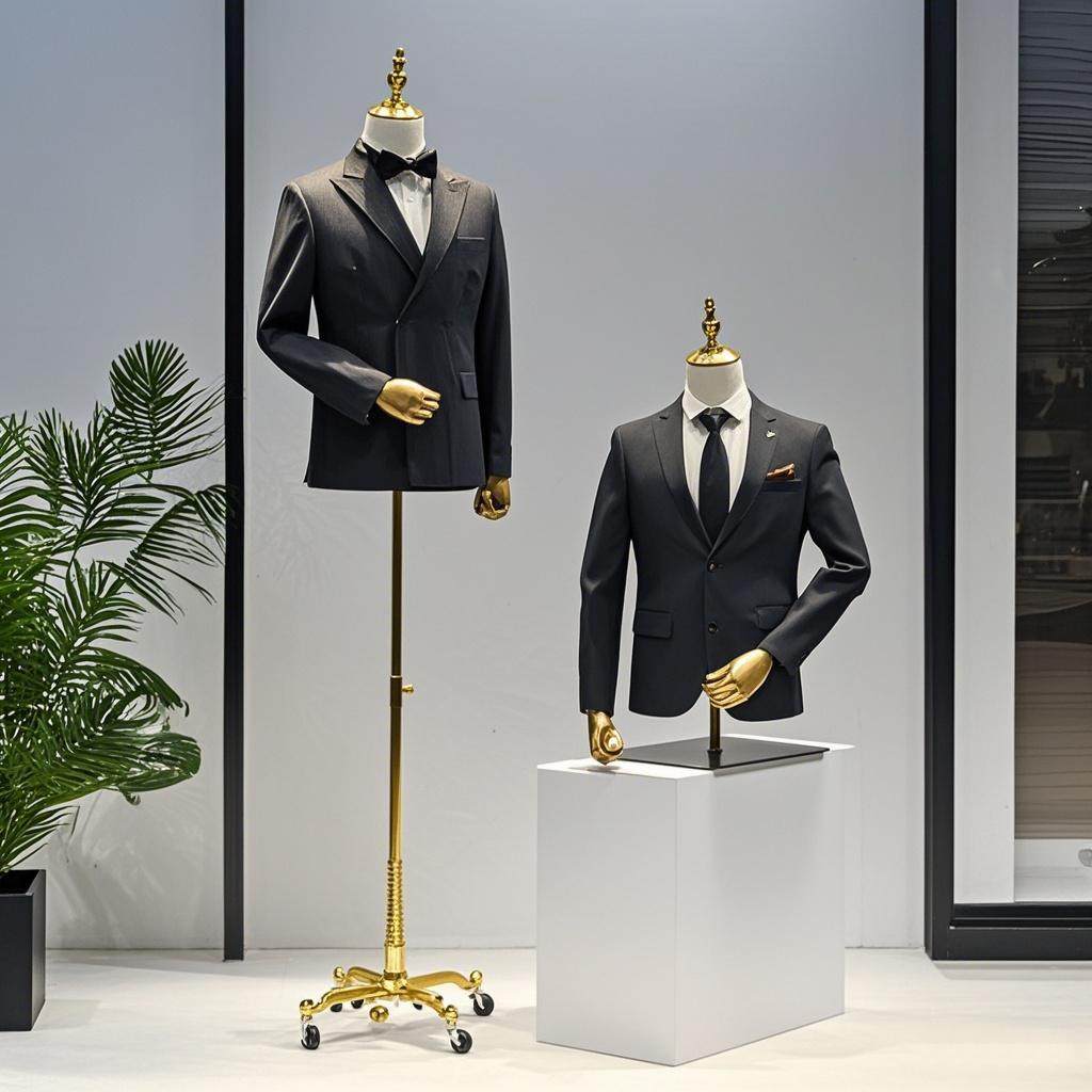服装店男模特道具半身男装人台橱窗西装礼服拍摄模特展示架全身