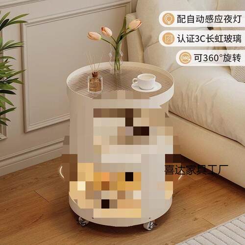 意移沙发边几客厅可动边柜现代简约艺铁小茶几床头创小YQV推车置