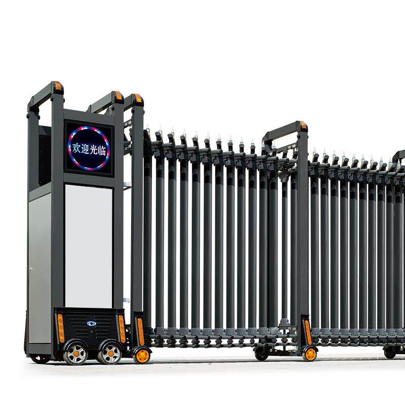 誉臣铝合金电动伸缩门公司电动门学校安全小区分段伸缩门折叠大门