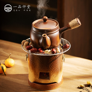 煮茶壶围炉煮茶烤茶家用室内全套罐罐茶侧把壶炭炉煮茶器功夫茶壶