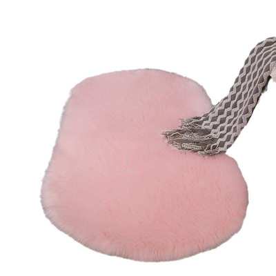 仿羊毛长毛绒椭圆形沙发垫卧室床前毯阳台飘窗毯时尚茶几白色地毯