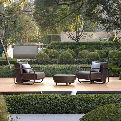 户外沙发组合防水防晒园林景观设计售楼部洽谈椅单人工程家具