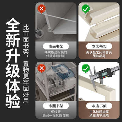 书架落地置物架图书馆书柜儿童家用立架多层收纳简易一体靠墙