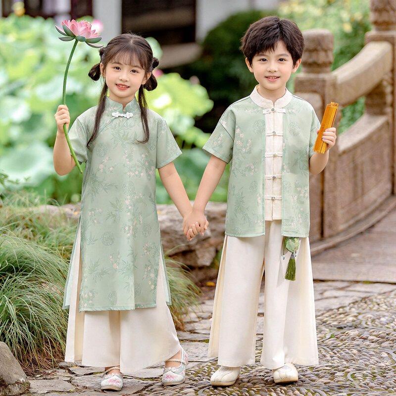 汉服儿童演出服春季新款男童古装女童唐装新中式国风幼儿园国学服