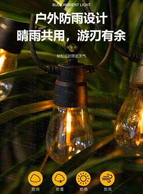 太阳能户外灯庭院家用灯串室外防水露台花园led氛围灯带挂树串灯
