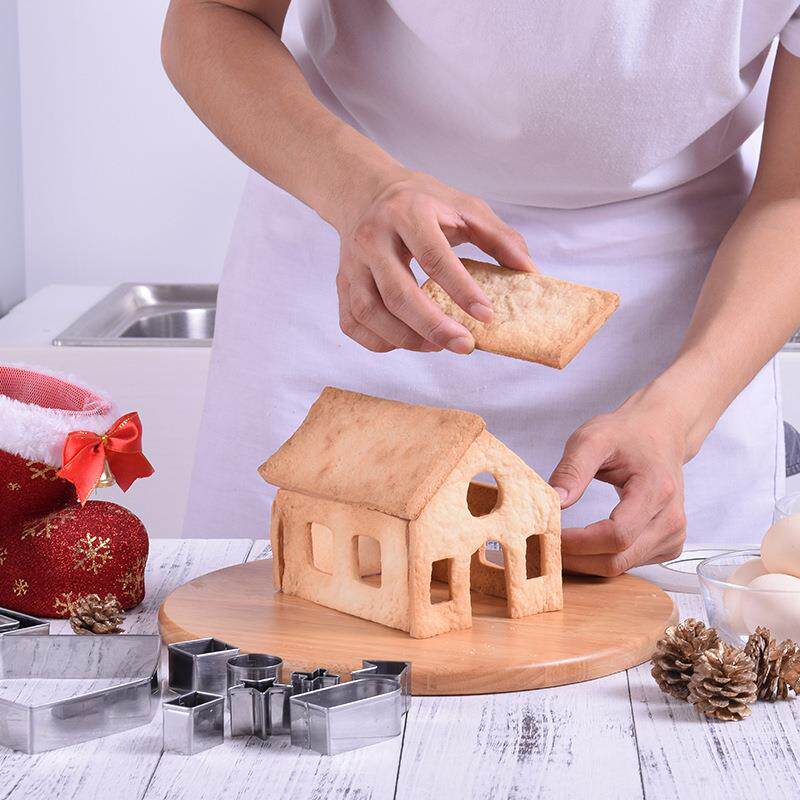 圣诞姜饼屋模具diy小房子组装立体不锈钢饼干模烘焙套装
