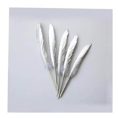 50pcs/bag Gold Plated Feathers 5-7inches for Christmas