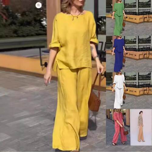 Womens Cotton Linen Ramie Suit 2026 High-Quality Long