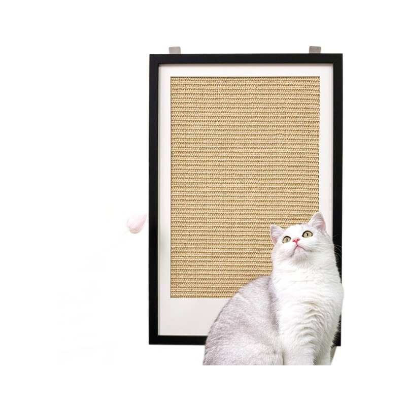猫抓板不掉屑剑麻耐抓猫抓垫装饰画贴墙猫爬垫立式黑色一体猫爪板