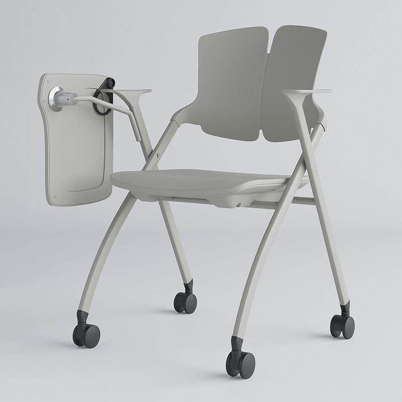 折叠培训椅带桌板可移动翻转会议椅子课桌椅办公洽谈接待座椅