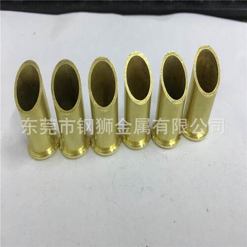 H6黄铜管加工铜管斜切DRZ口铜管外翻边黄铜管折弯打2孔加工