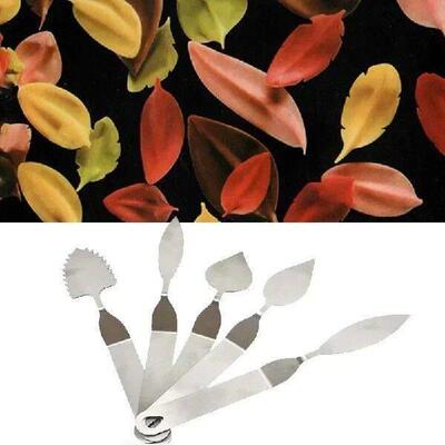 Stainless Steel Feather Leaf Chocolate Knife Cake Dessert