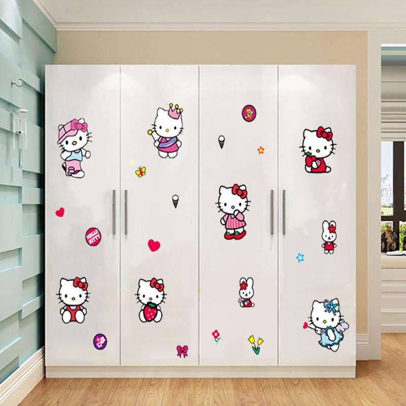 可移除卧室衣柜贴纸翻新儿童房卡通柜子柜门装饰品创意墙贴画自粘图片