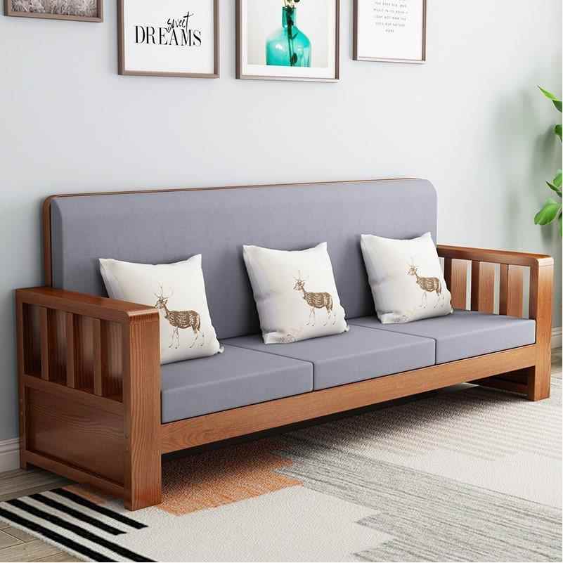 新中式实木沙发全实木现代简约客厅小户型组合套装转角木沙发