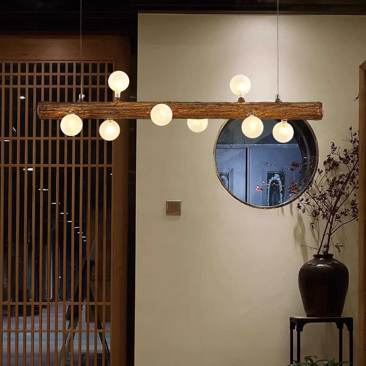 日式吊灯树枝吊灯茶室客厅灯中式民宿网红ins风禅意餐厅侘寂寞风