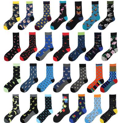 Divertidos Happy Funny Socks Men Chili Hamburg Monky Dinosau
