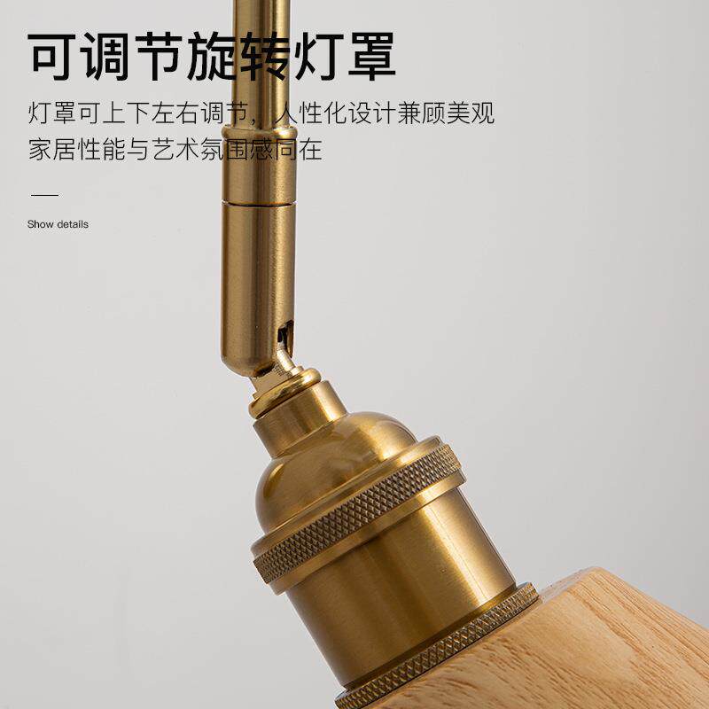 中古可旋转灯梳42妆台镜灯前墙灯卧壁室床头阅读复古民宿原木色壁