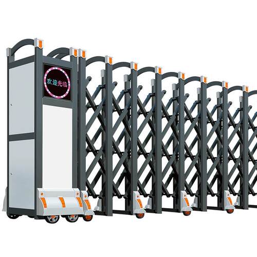 不锈钢电动伸缩门铝合金智能工厂工地学校自动推拉电动门收缩大门