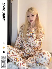 少女可爱卡通HelloKitty睡衣女春秋款2024年大码家居服套装夏