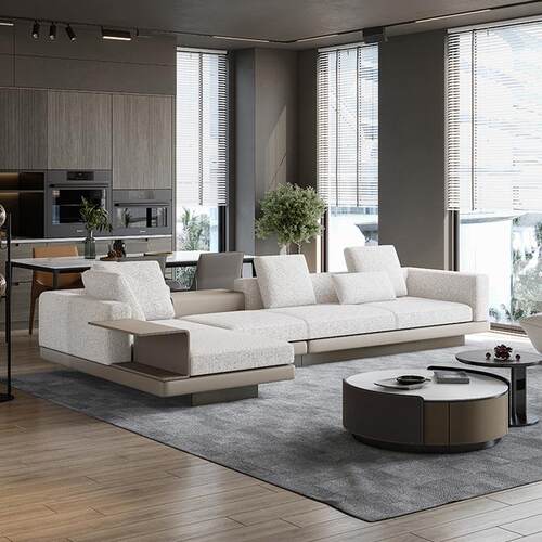 意式人极贵妃SW-10141康纳利棉麻沙发现代简约直客厅三简排布艺L