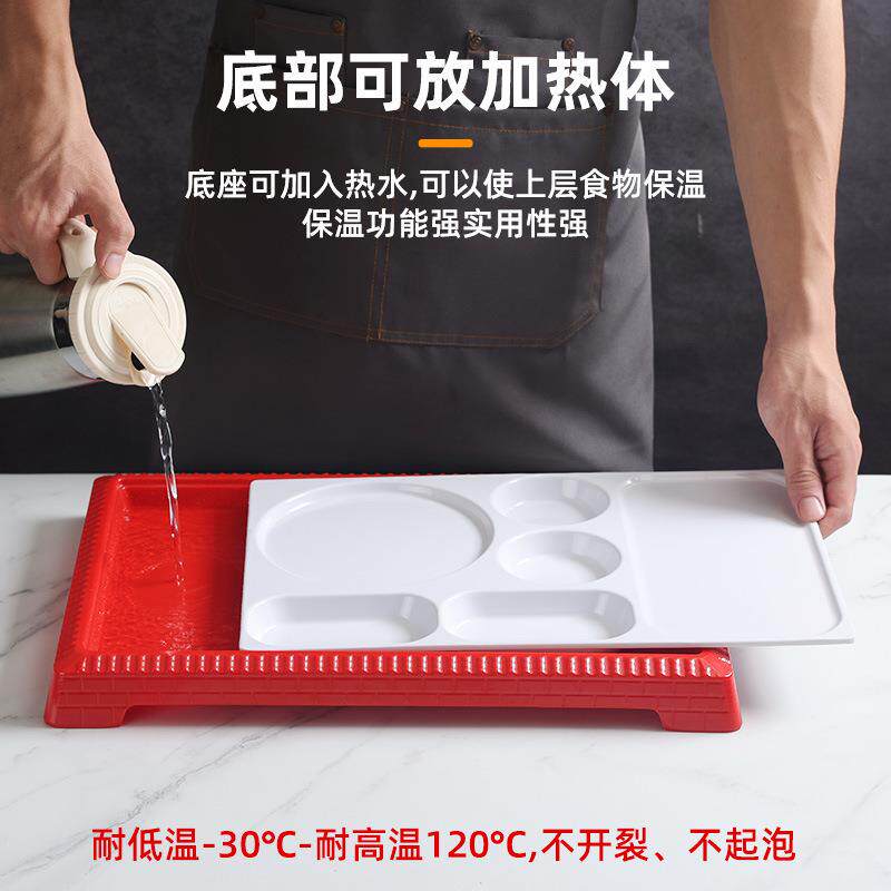 新中式北京烤鸭盘子餐具套装密胺饭店餐厅特色片皮鸭分层多格拼盘