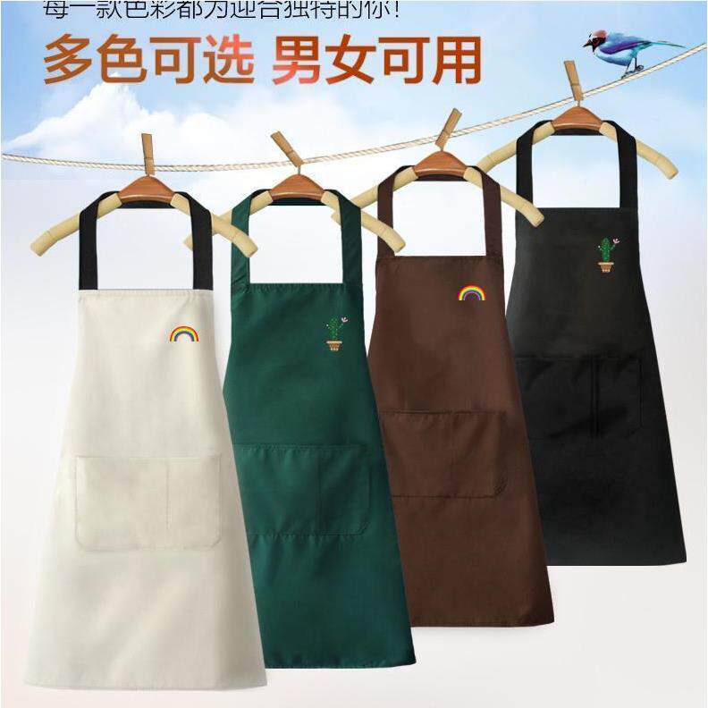 韦裙厨房女围兜大人做饭穿的家用衣服薄围裙高级纯棉防水夏天防油