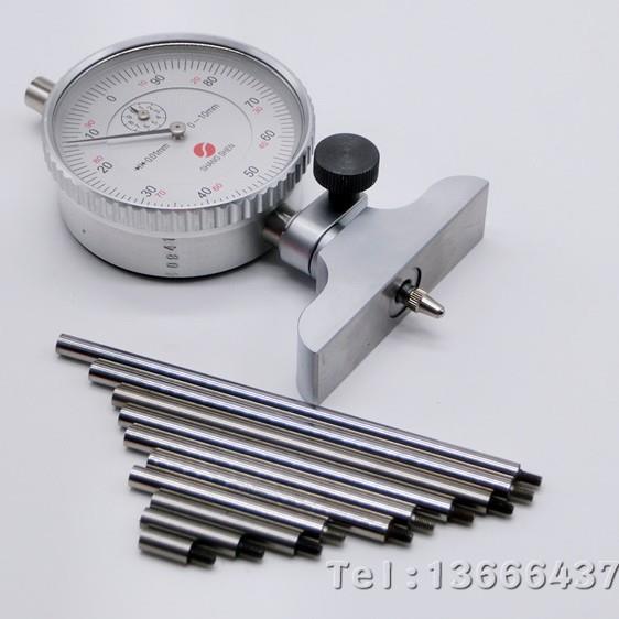 上海上申九量深度百分表0-100MM 深度规 深度计 指示表测量 0.01