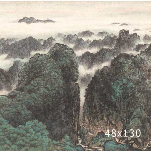 艺术微喷字画复制装裱国画宣纸画芯井冈山风景挂画大气山水装饰画