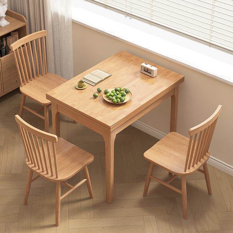 实木餐桌家用小户型可折叠伸缩现代简约餐桌椅组合北欧省空间桌B&