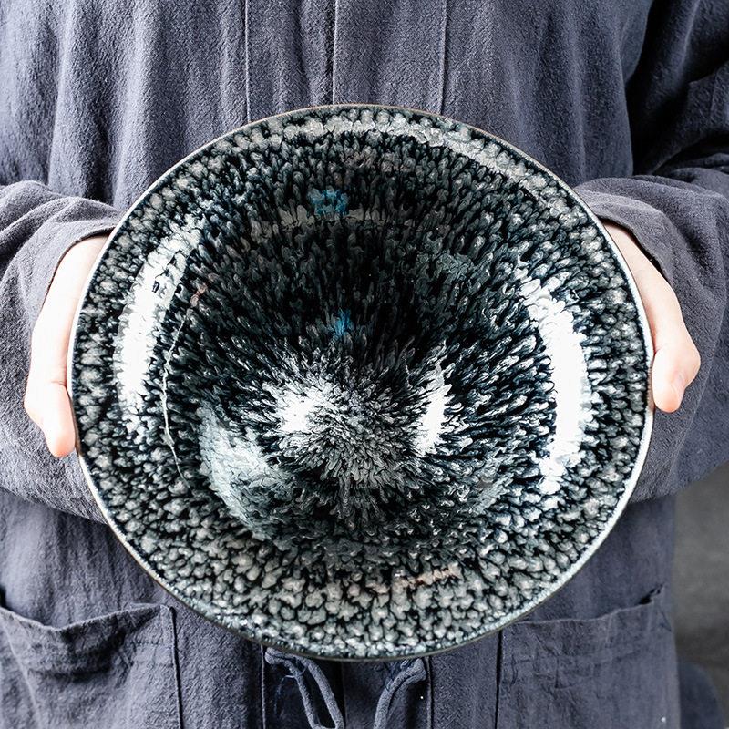 大撇口百花建阳建盏茶洗家用陶瓷茶渣缸水盂建水茶水缸废水桶杯洗