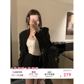 NSS COLLECTION 查特灰调 版型chao正老爹西服廓形黑色西装外套女