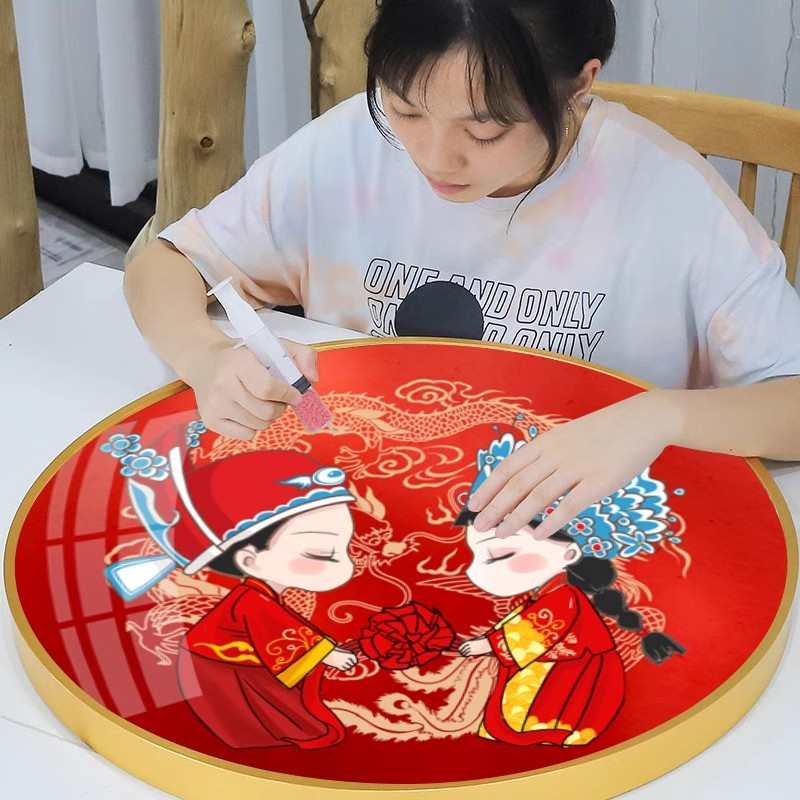 2024新款5d钻石画结婚款婚礼手工diy贴画新婚新人十字绣水晶2025