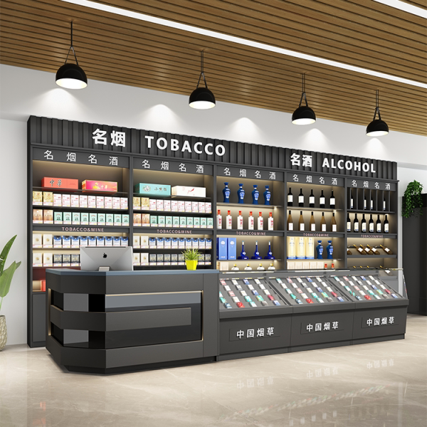 烟柜展示柜超市便利小卖部烟柜收银台玻璃转角多功能转角一体组合