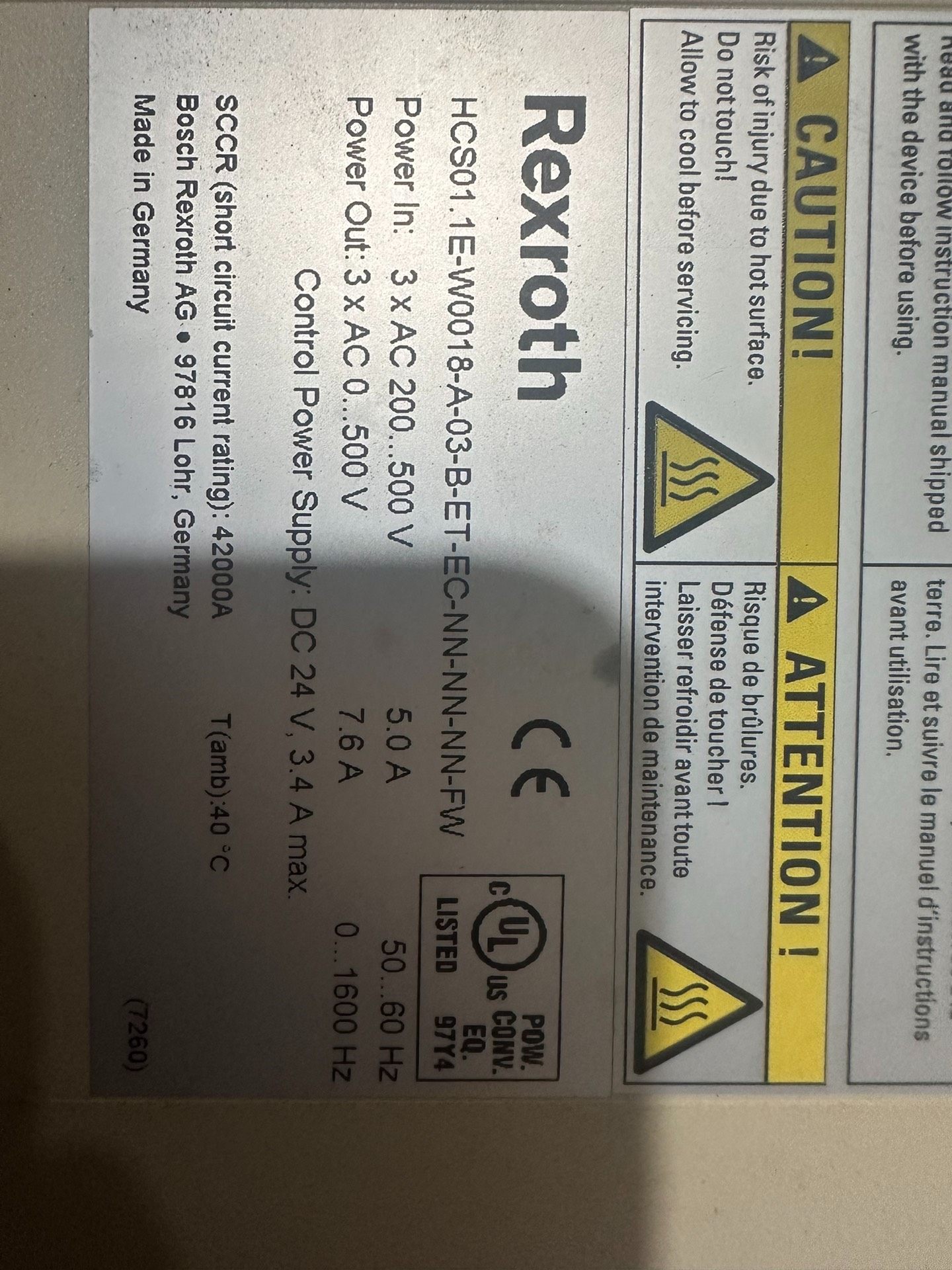 全新原装力士乐伺服驱动器HCS01.1E-W0018-A-0