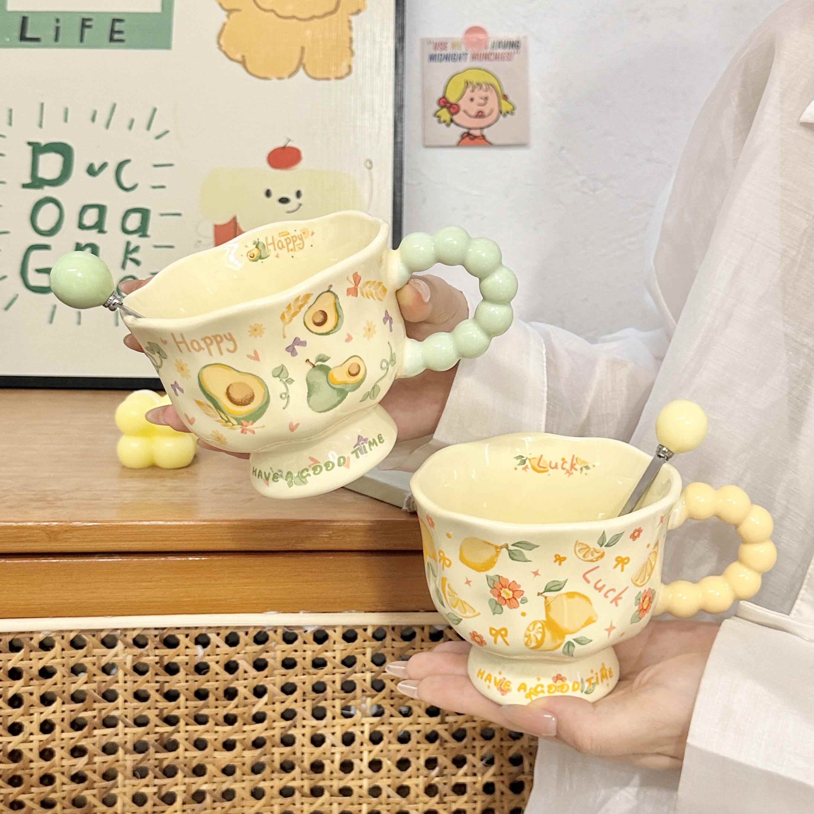 ins风夏季水果陶瓷马克杯高颜值女生杯子情侣水杯家用儿童早餐杯