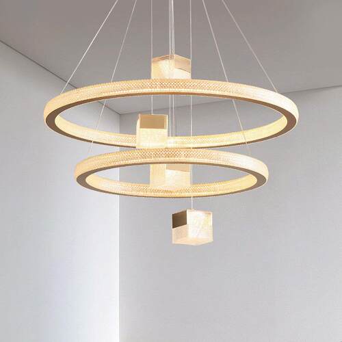 餐吊灯极简轻奢客厅灯后现代简约圆环形设计卧室餐桌饭厅餐厅灯具